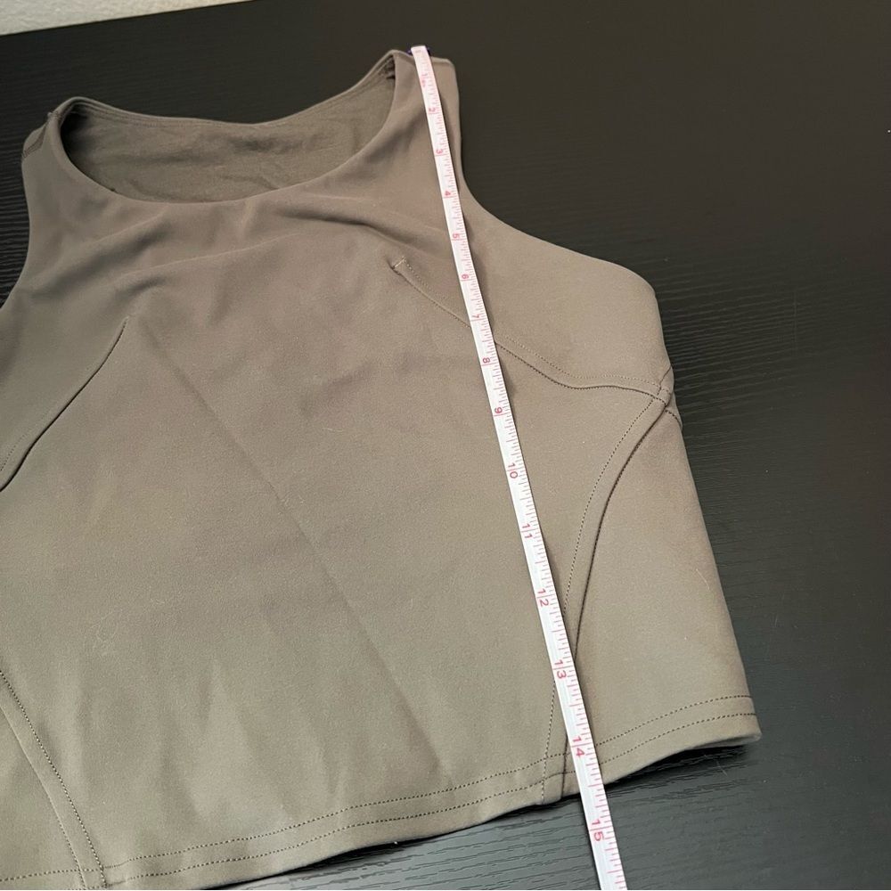 Lululemon Athletica Invigorate Training Tank Top with Bra‎ Olive Green 2 - Picture 10 of 10